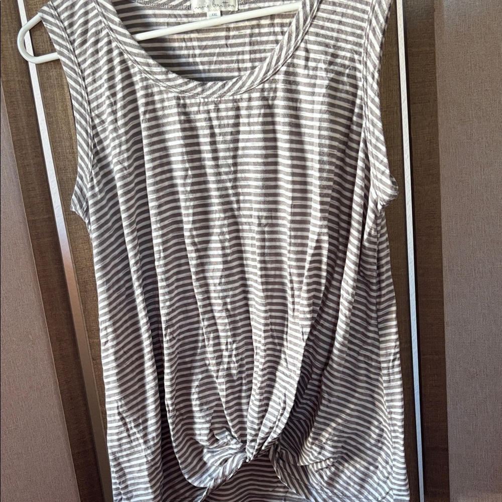FINAL MARKDOWN Nine Britton knotted front  Striped Tank Top xxl
